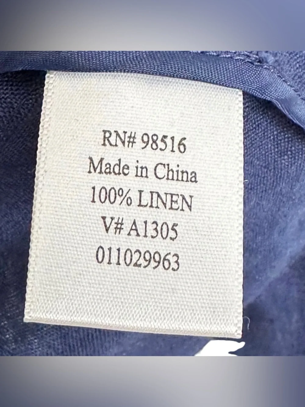 Coldwater Creek Linen Jacket Navy Button Mandarin Collar Lightweight Blazer M - Picture 6 of 10